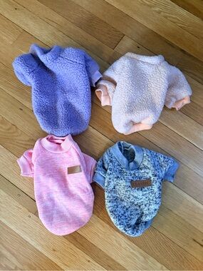 Cozy Small Pet Sweater Bundle - Lavender, Peach, Pink, Gray